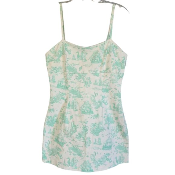 NWOT Avec Les Filles Shipwreck Ocean Mint Cotton Mini Dress - Picture 1 of 7